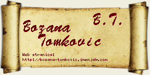 Božana Tomković vizit kartica